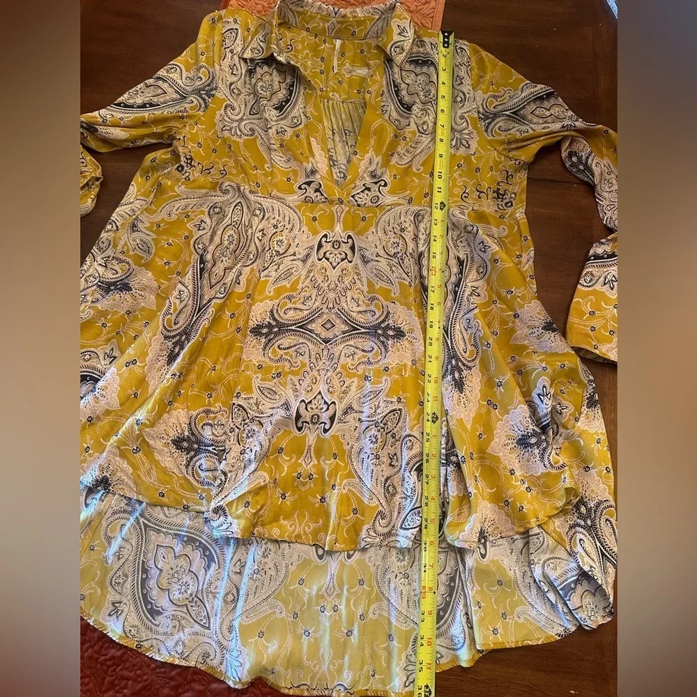 Free People Yellow Paisley Tunic Blouse - Picture 11 of 11
